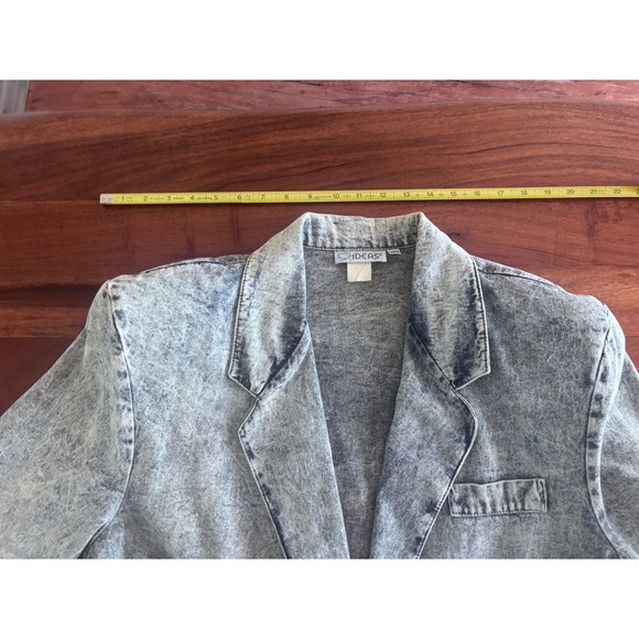 Vintage Deadstock 80s 90s Acid Wash Denim Blazer Ideas Apparel Group Women Large - Picture 11 of 11